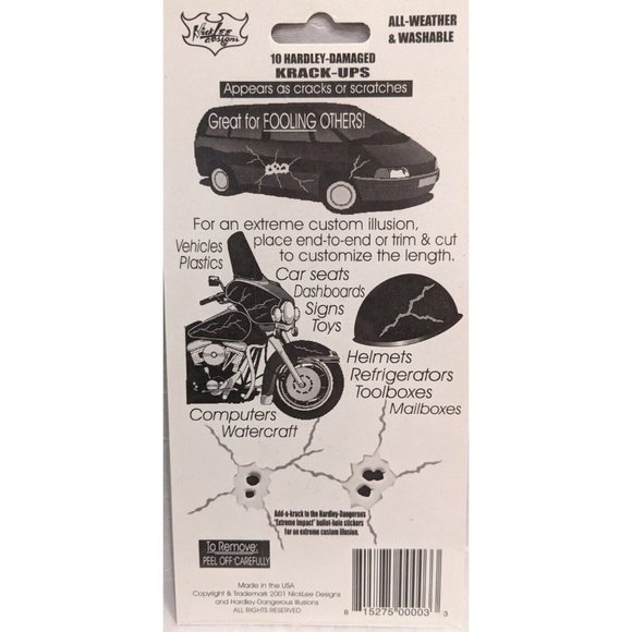NWT Stickers Car Decals Krack Ups Scratches Hardly Dangerous Cracks  TY2K 2001 - Picture 7 of 10